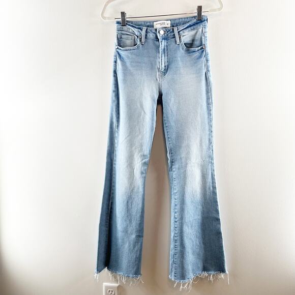 Just Black Mid Rise Straight Bootcut Raw Hem Jeans Light Wash Blue 27 / 4 - Picture 5 of 12